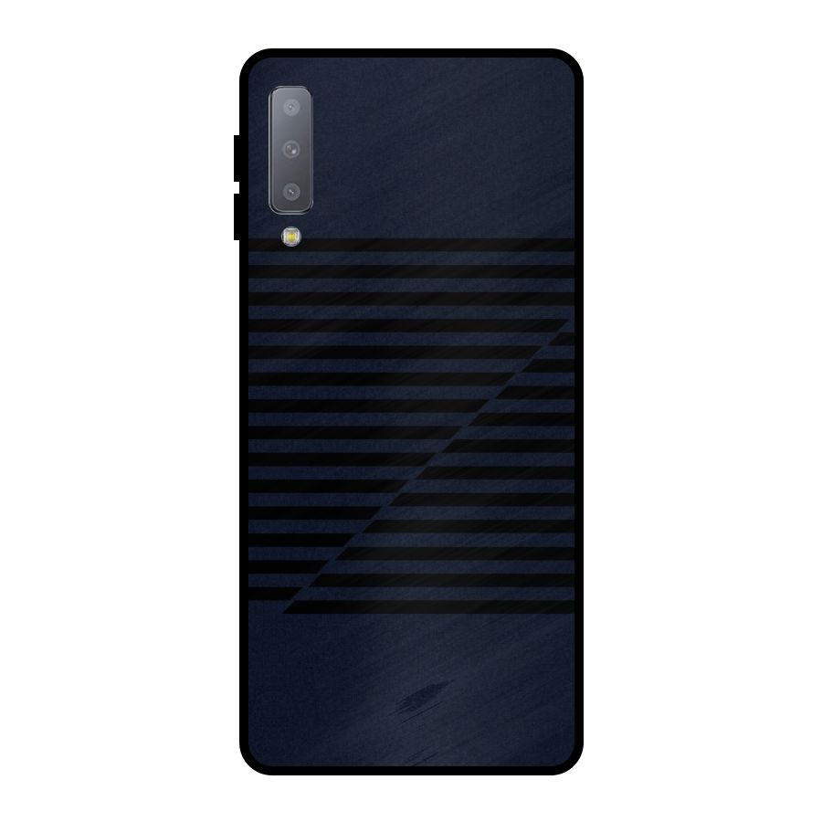 Classic Stripes Cut Metal Back Case for Galaxy A7 (2018)