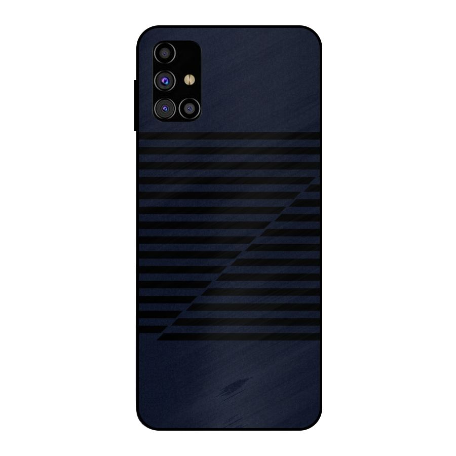Classic Stripes Cut Metal Back Case for Galaxy M31s