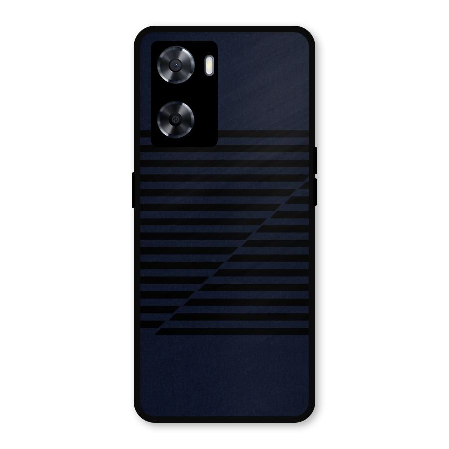 Classic Stripes Cut Metal Back Case for Oppo A57 2022