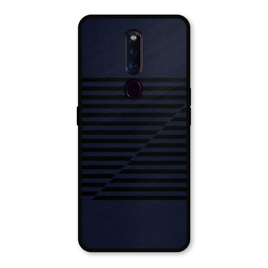 Classic Stripes Cut Metal Back Case for Oppo F11 Pro