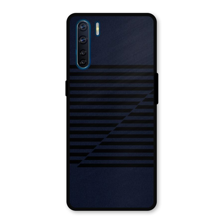 Classic Stripes Cut Metal Back Case for Oppo F15