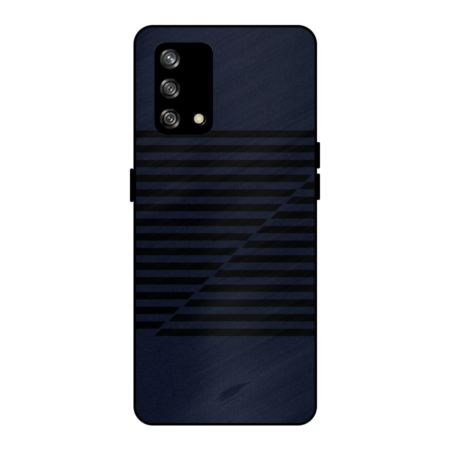 Classic Stripes Cut Metal Back Case for Oppo F19
