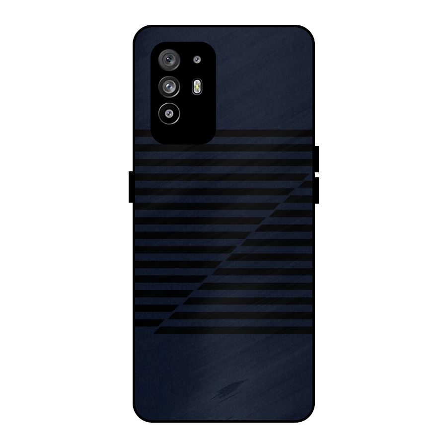 Classic Stripes Cut Metal Back Case for Oppo F19 Pro Plus 5G