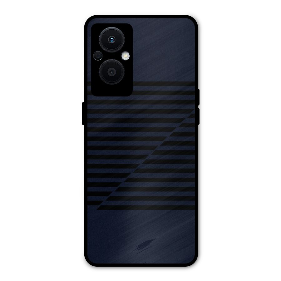 Classic Stripes Cut Metal Back Case for Oppo F21s Pro 5G