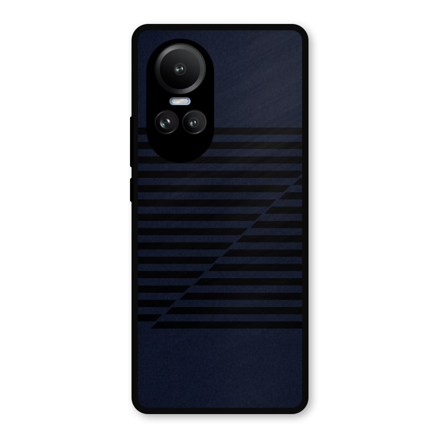 Classic Stripes Cut Metal Back Case for Oppo Reno10 Pro