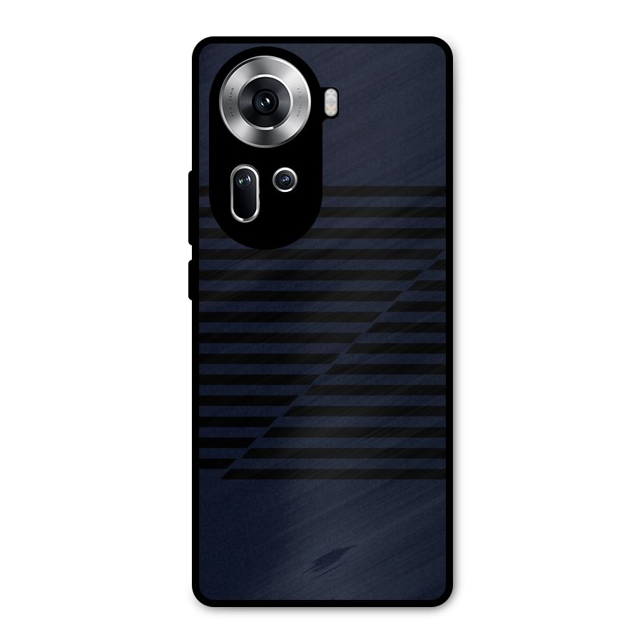 Classic Stripes Cut Metal Back Case for Oppo Reno11 5G