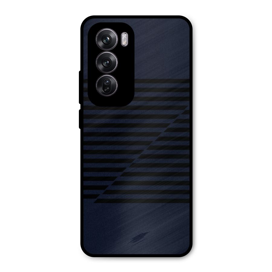 Classic Stripes Cut Metal Back Case for Oppo Reno12 Pro