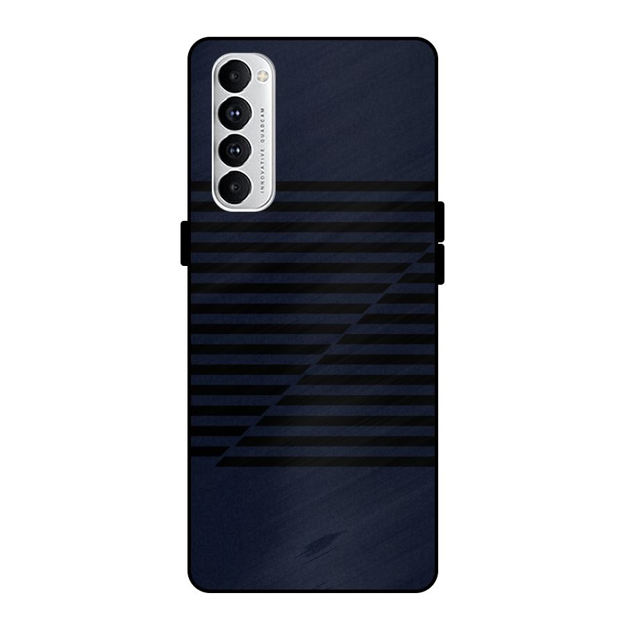 Classic Stripes Cut Metal Back Case for Oppo Reno4 Pro