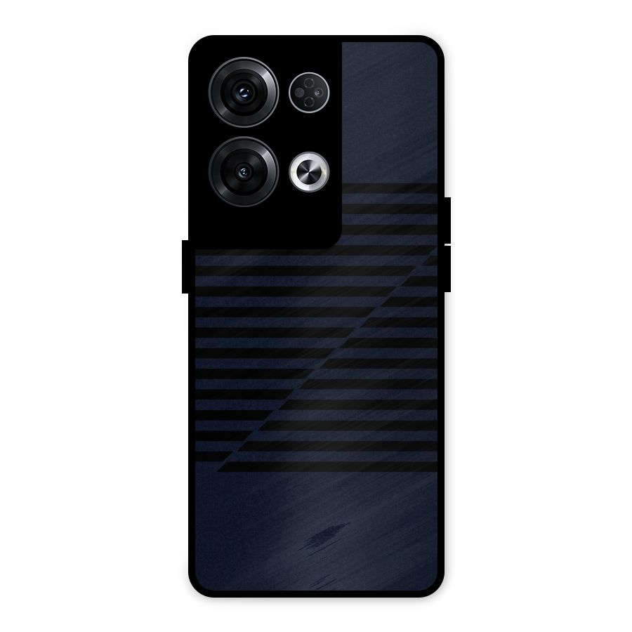 Classic Stripes Cut Metal Back Case for Oppo Reno8 Pro 5G