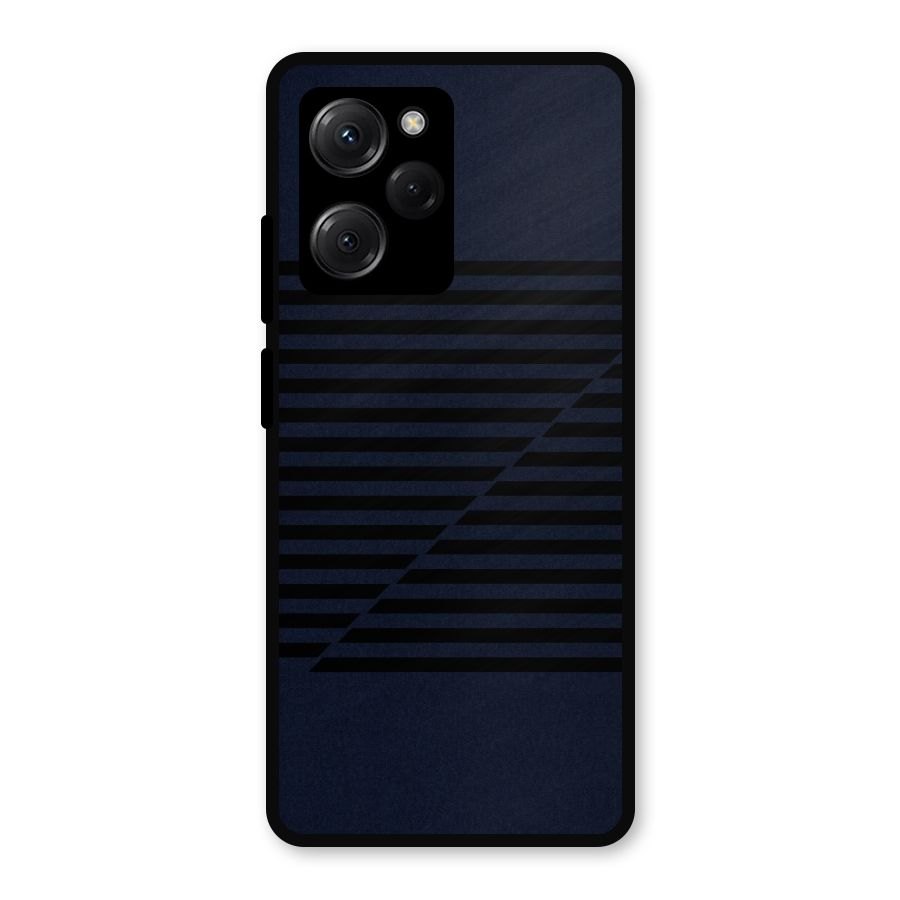 Classic Stripes Cut Metal Back Case for Poco X5 Pro