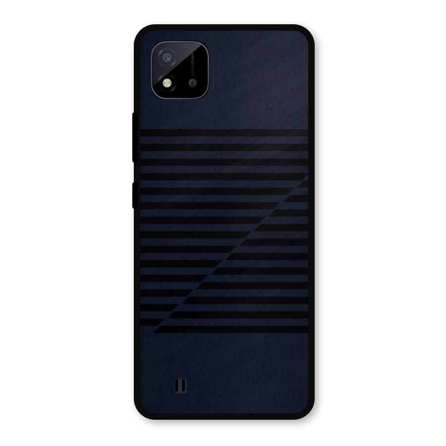 Classic Stripes Cut Metal Back Case for Realme C11 2021