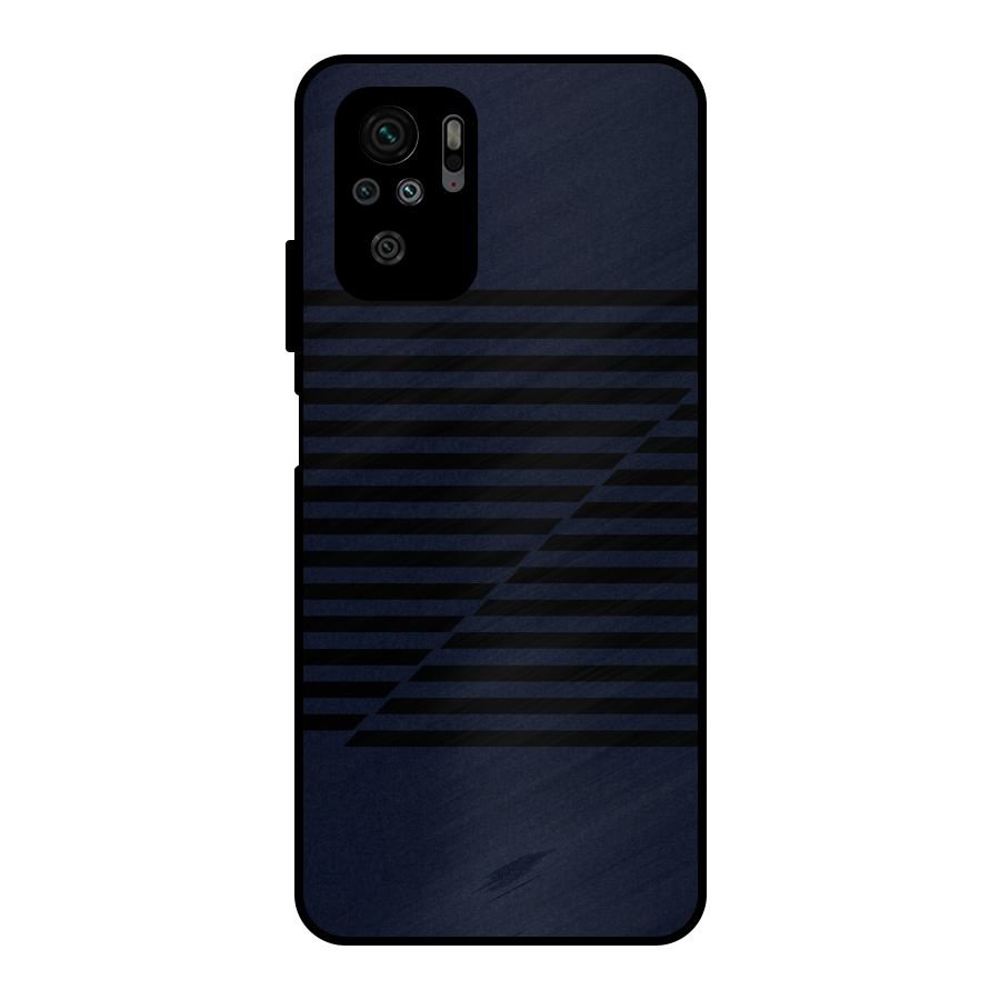 Classic Stripes Cut Metal Back Case for Redmi Note 10S