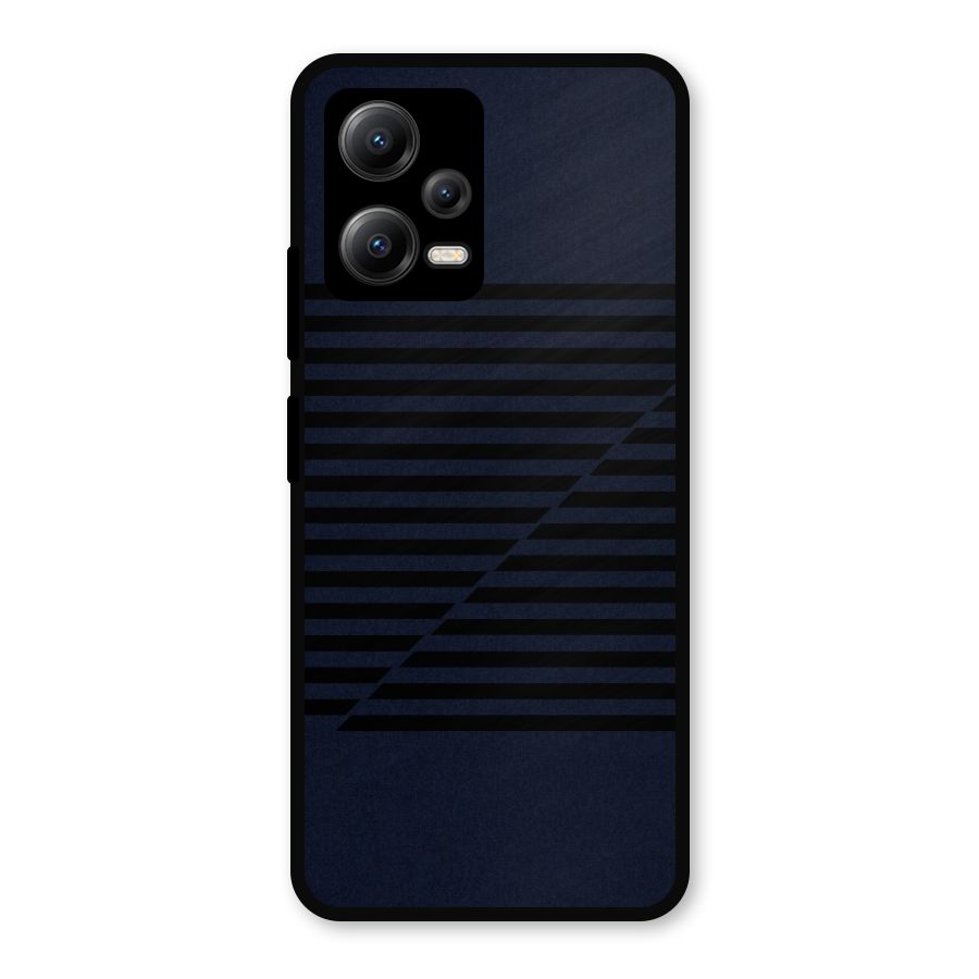 Classic Stripes Cut Metal Back Case for Redmi Note 12 5G