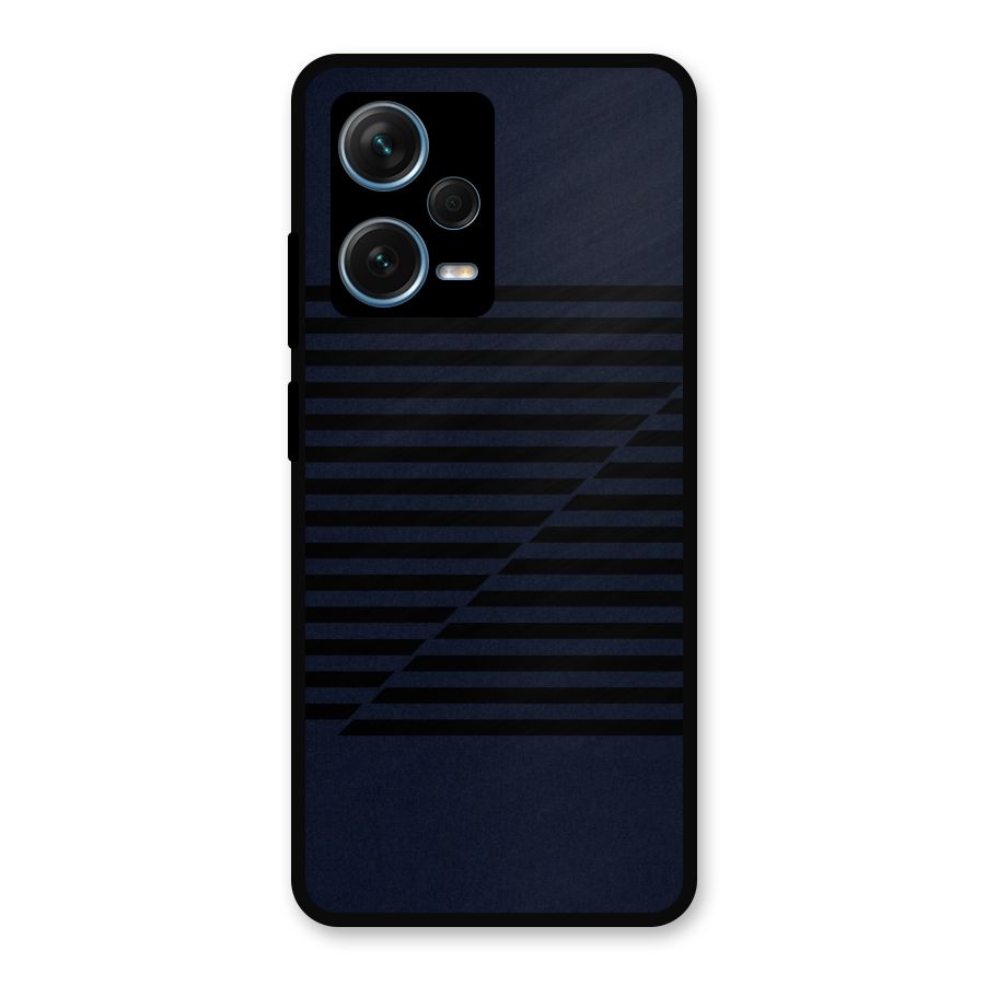 Classic Stripes Cut Metal Back Case for Redmi Note 12 Pro Plus 5G