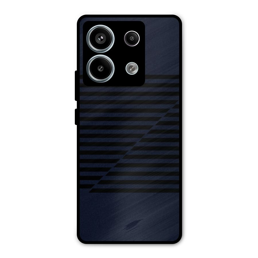 Classic Stripes Cut Metal Back Case for Redmi Note 13 Pro 5G