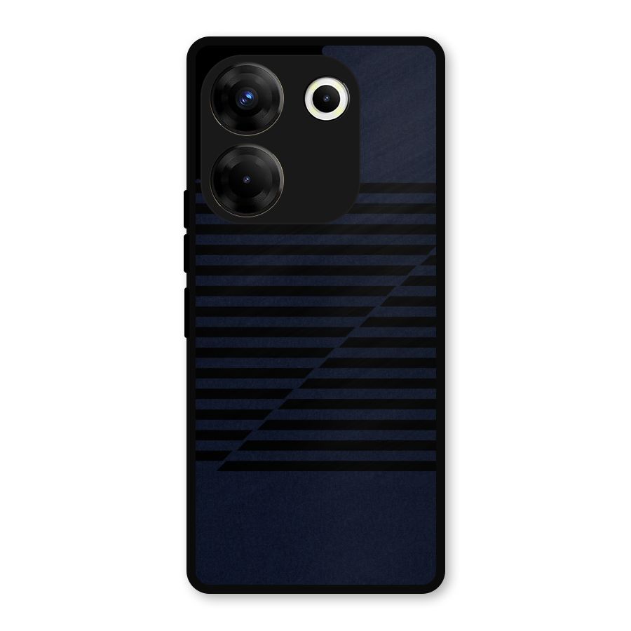 Classic Stripes Cut Metal Back Case for Tecno Camon 20 Pro