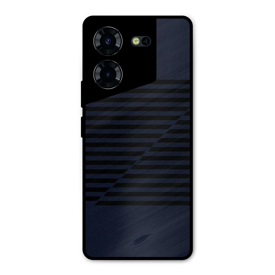 Classic Stripes Cut Metal Back Case for Tecno Pova 5 Pro 5G
