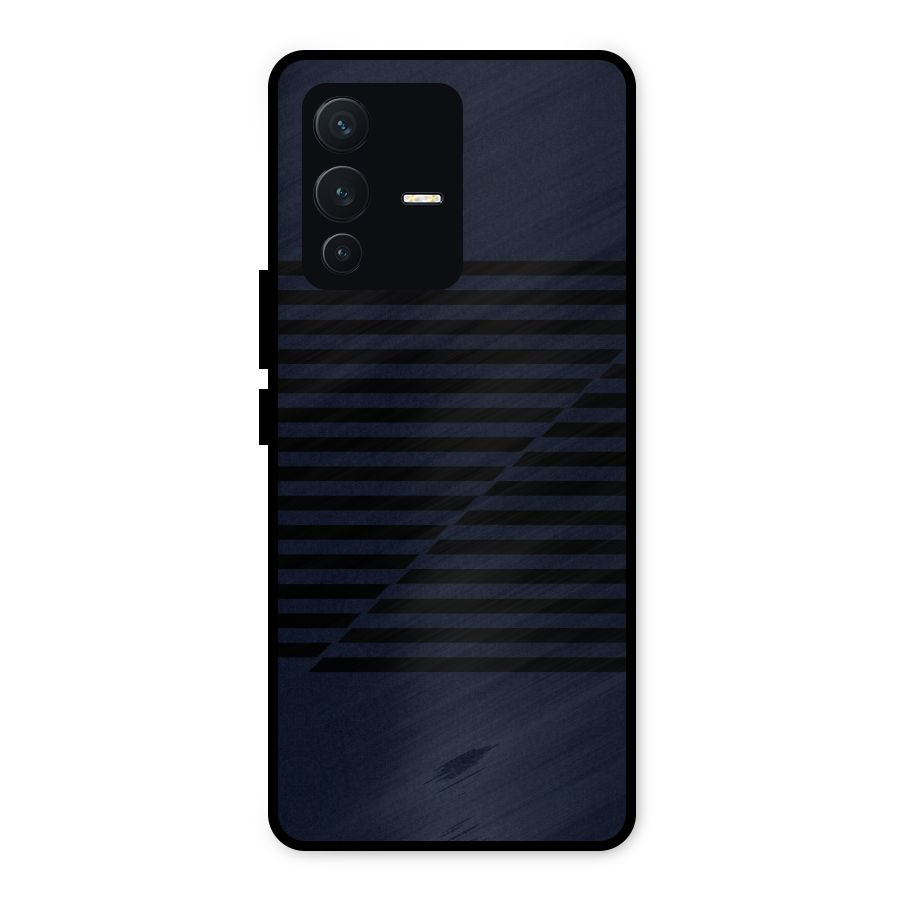 Classic Stripes Cut Metal Back Case for Vivo V23 5G