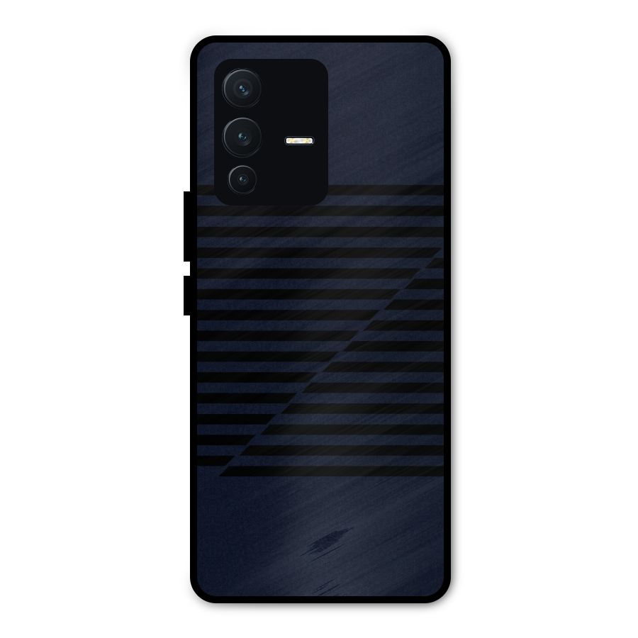 Classic Stripes Cut Metal Back Case for Vivo V23 Pro