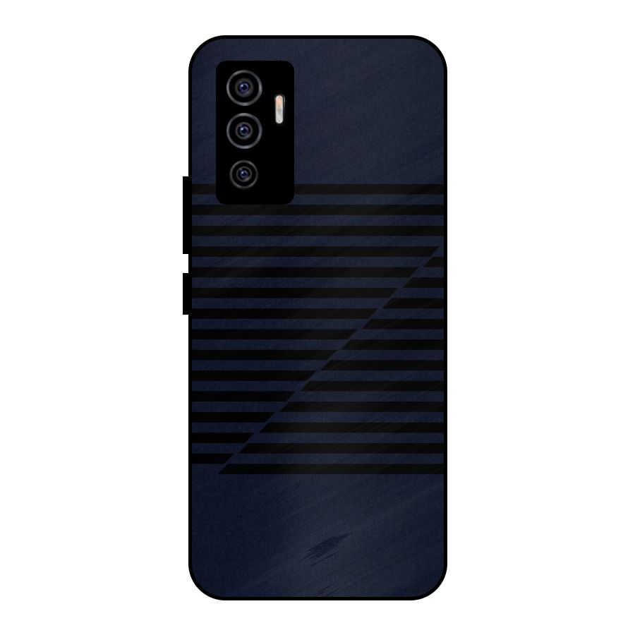 Classic Stripes Cut Metal Back Case for Vivo V23e