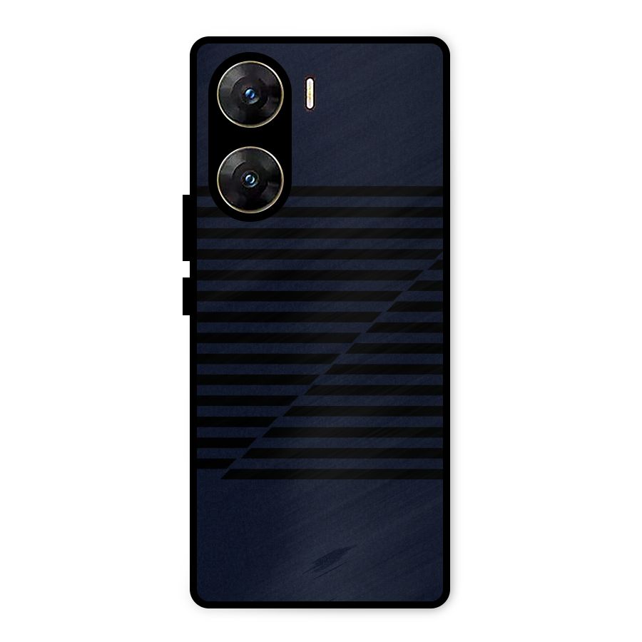 Classic Stripes Cut Metal Back Case for Vivo V29e