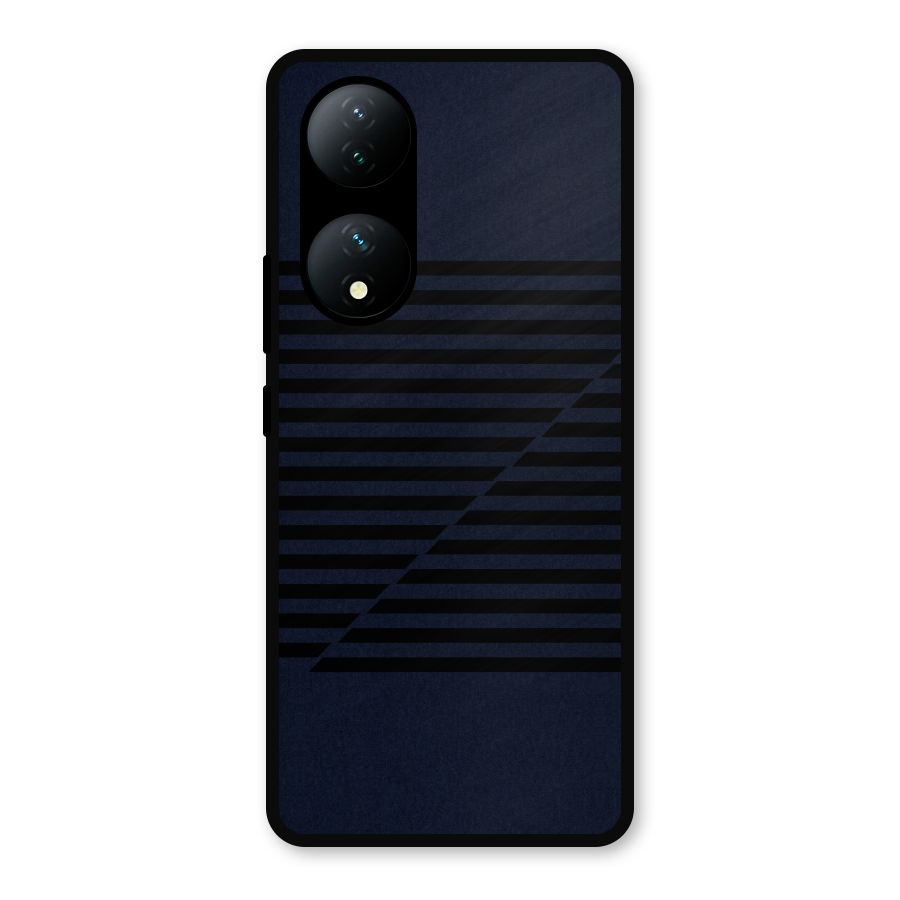 Classic Stripes Cut Metal Back Case for Vivo Y100a