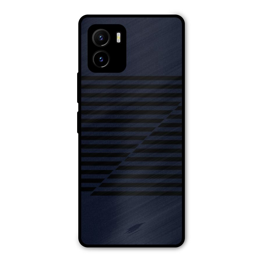 Classic Stripes Cut Metal Back Case for Vivo Y15s