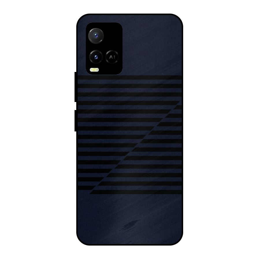 Classic Stripes Cut Metal Back Case for Vivo Y21T