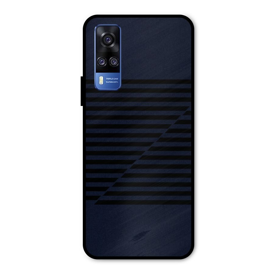 Classic Stripes Cut Metal Back Case for Vivo Y51A