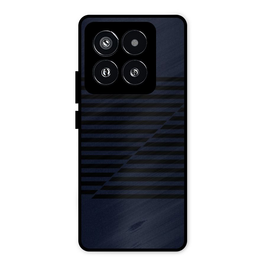 Classic Stripes Cut Metal Back Case for Xiaomi 14 Pro