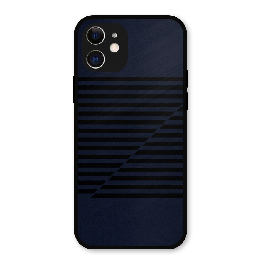 Classic Stripes Cut Metal Back Case for iPhone 12