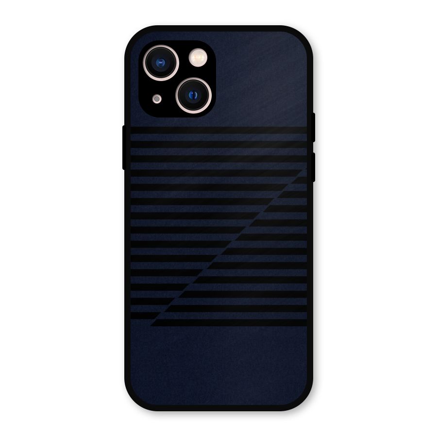 Classic Stripes Cut Metal Back Case for iPhone 13