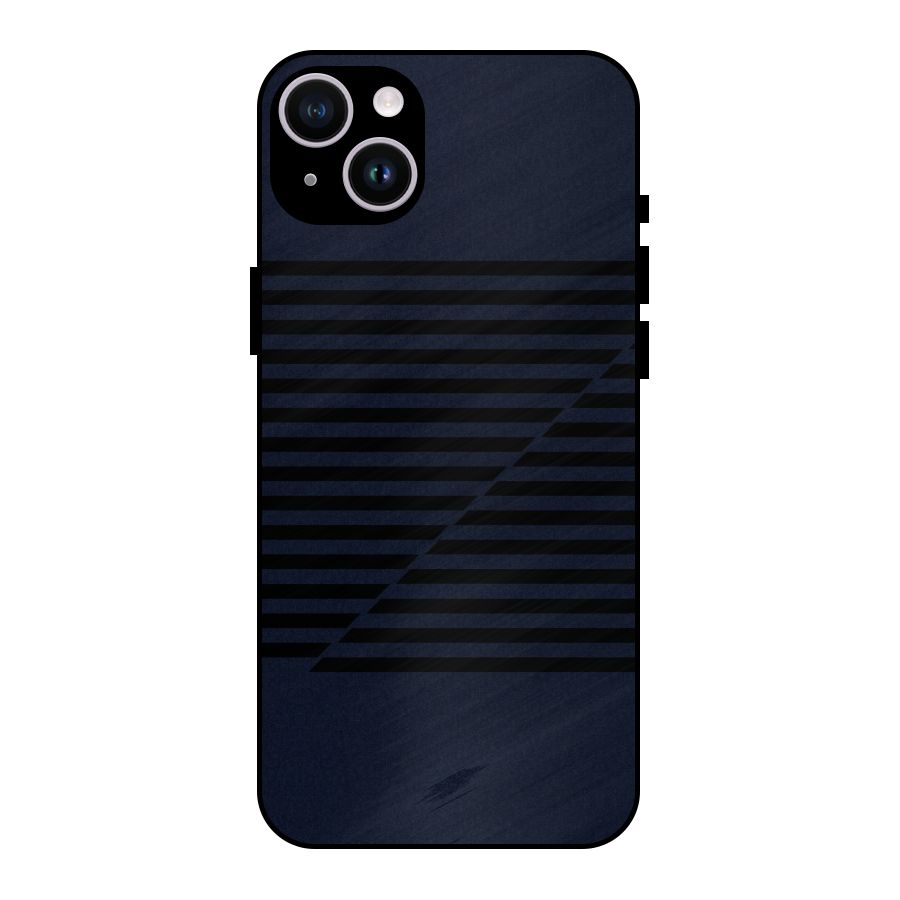 Classic Stripes Cut Metal Back Case for iPhone 14 Plus