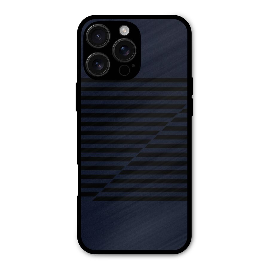Classic Stripes Cut Metal Back Case for iPhone 16 Pro Max