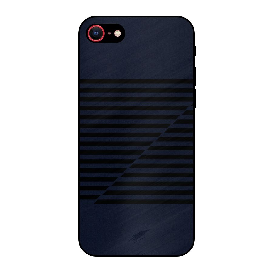 Classic Stripes Cut Metal Back Case for iPhone SE 2022
