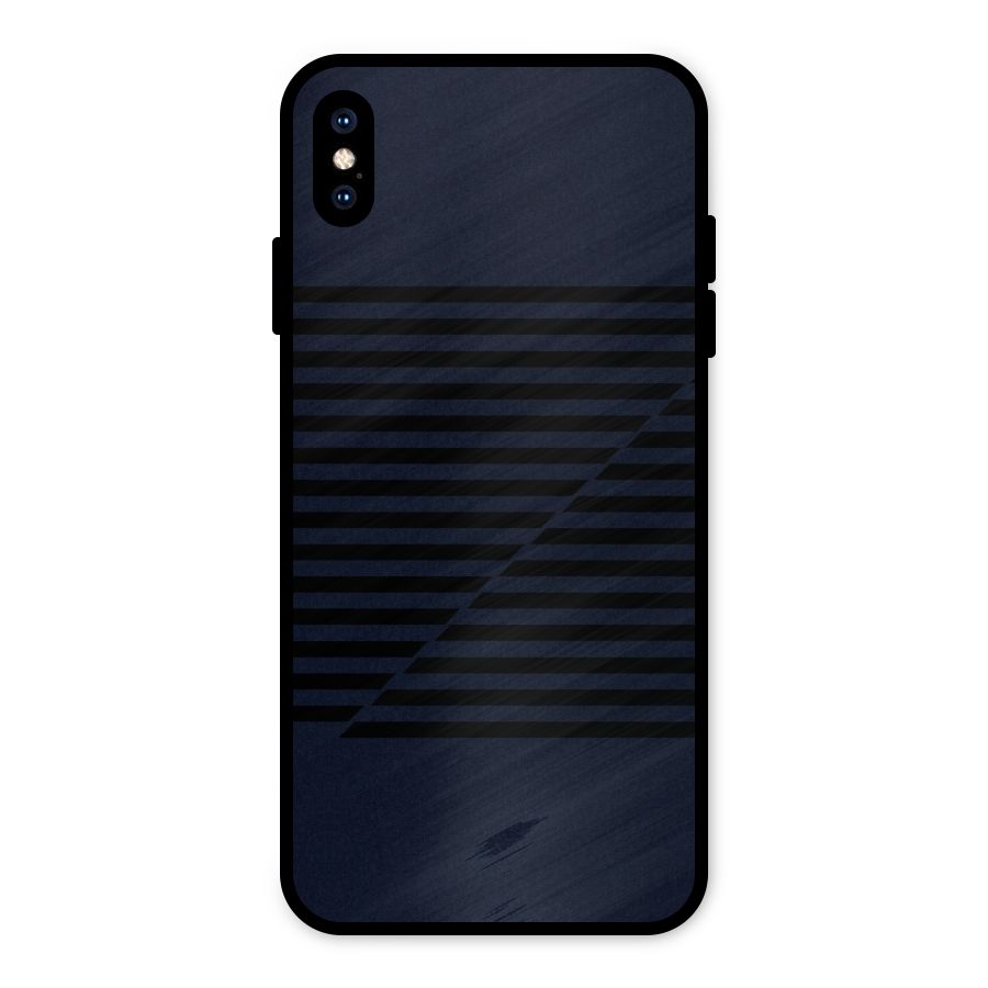 Classic Stripes Cut Metal Back Case for iPhone XS Max