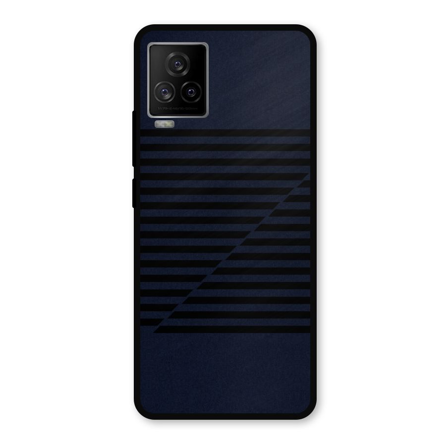 Classic Stripes Cut Metal Back Case for iQOO 7 Legend 5G