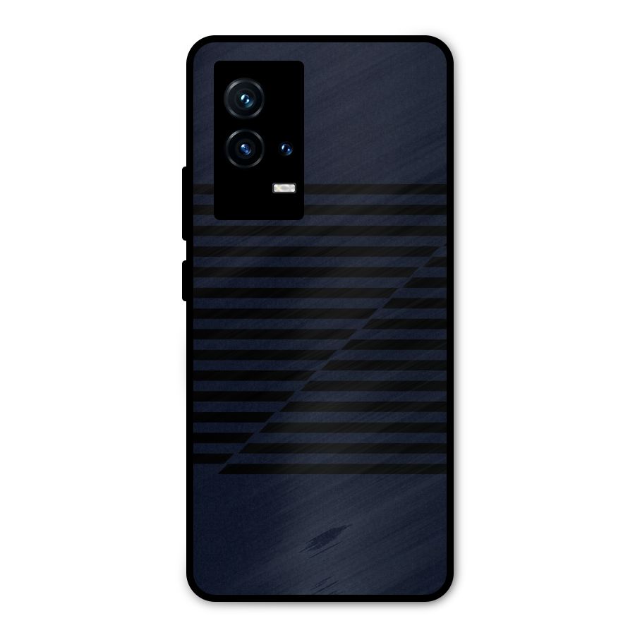 Classic Stripes Cut Metal Back Case for iQOO 9 5G