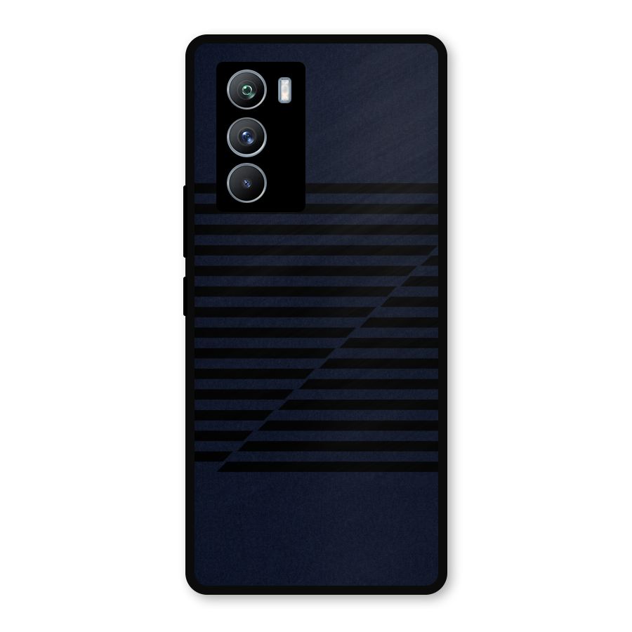 Classic Stripes Cut Metal Back Case for iQOO 9 SE