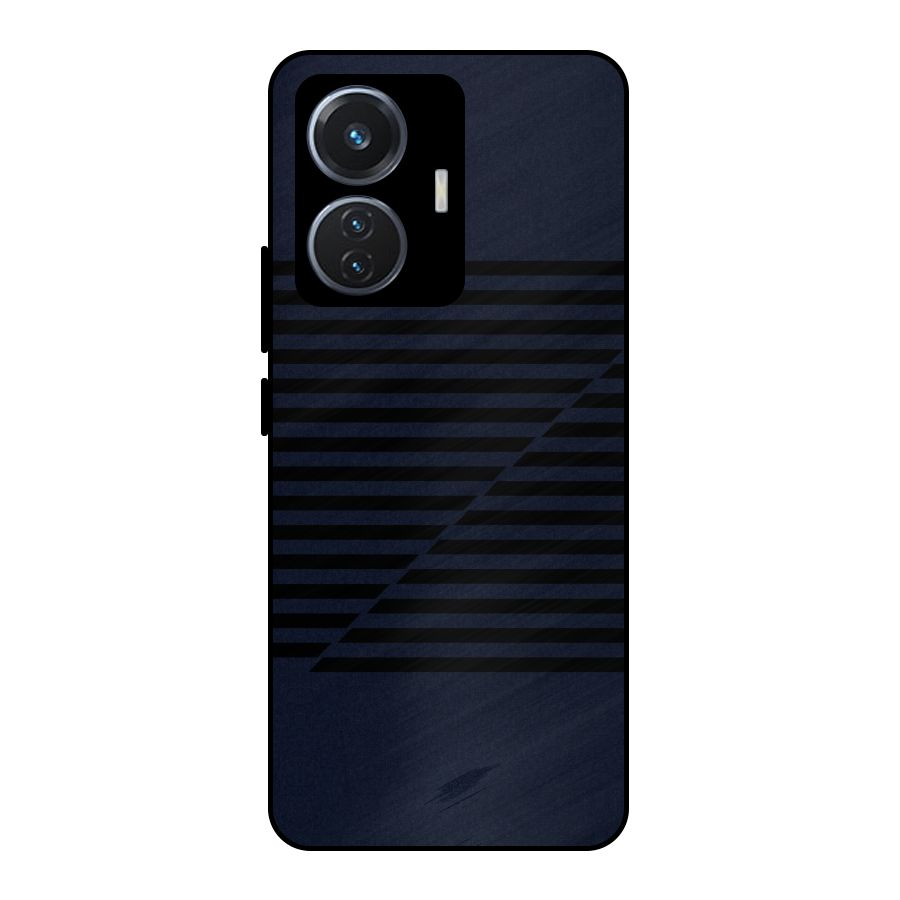 Classic Stripes Cut Metal Back Case for iQOO Z6 44W
