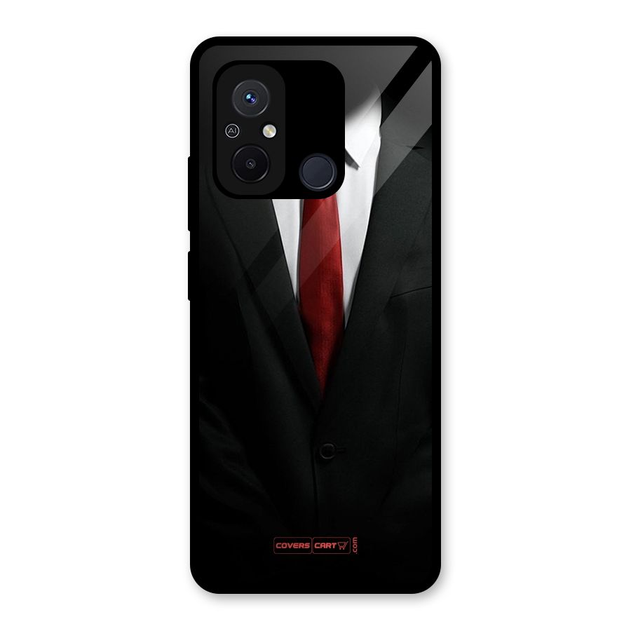 Classic Suit Glass Back Case for Redmi 12C