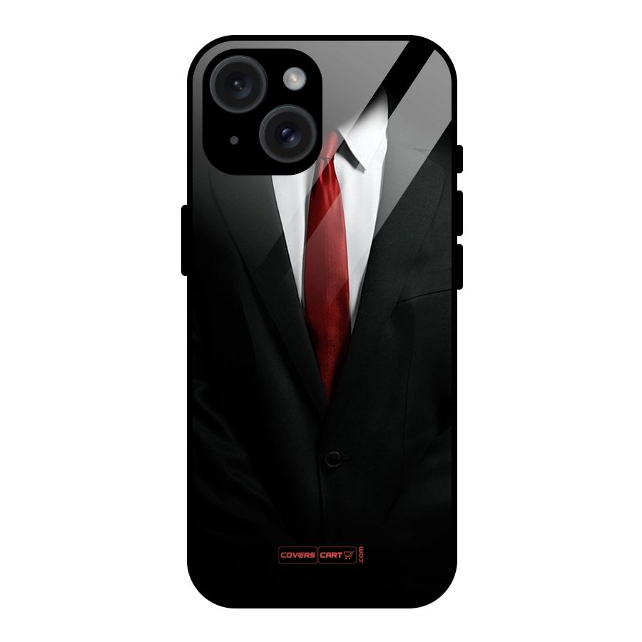 Classic Suit Glass Back Case for iPhone 15