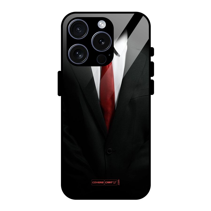 Classic Suit Glass Back Case for iPhone 15 Pro