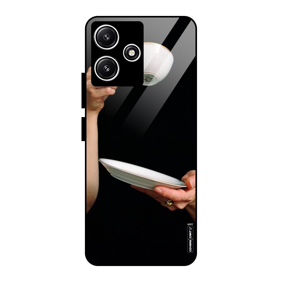 Classic Tea Cup Glass Back Case for Redmi 12 5G