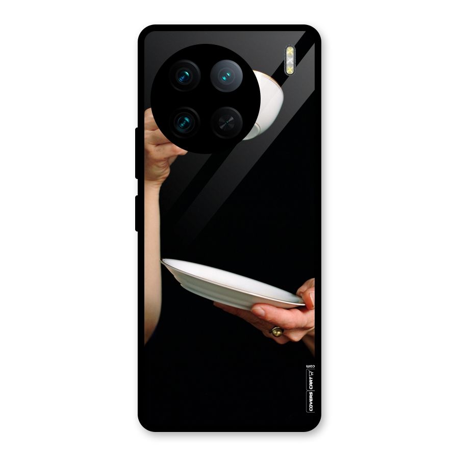 Classic Tea Cup Glass Back Case for Vivo X90 Pro