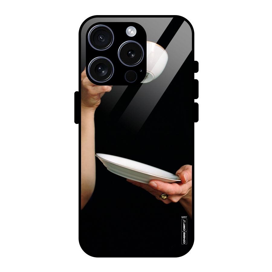 Classic Tea Cup Glass Back Case for iPhone 15 Pro
