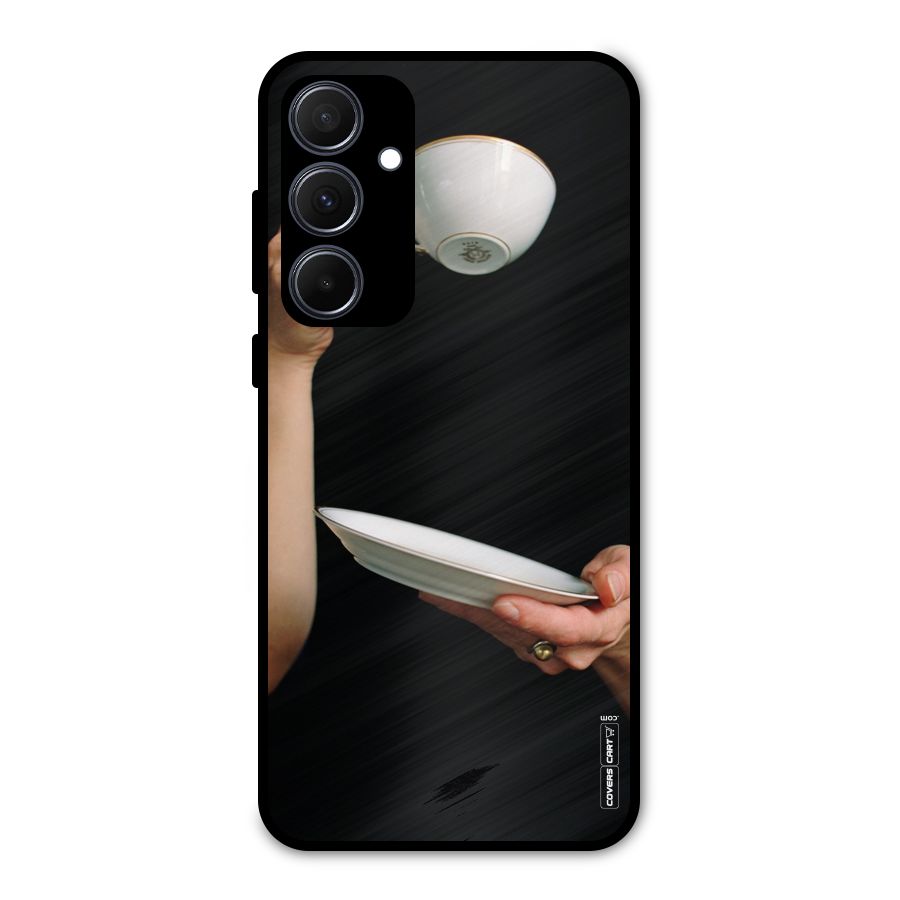 Classic Tea Cup Metal Back Case for Galaxy A35