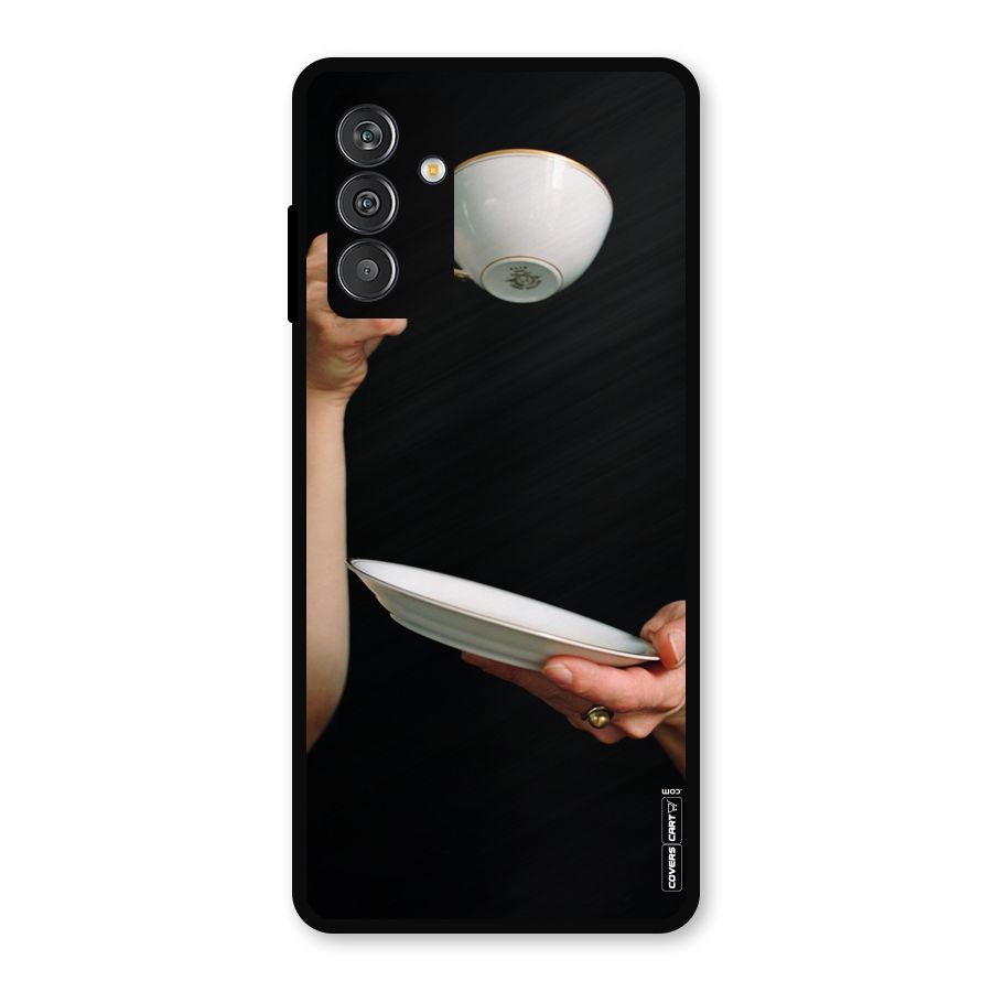 Classic Tea Cup Metal Back Case for Galaxy F13