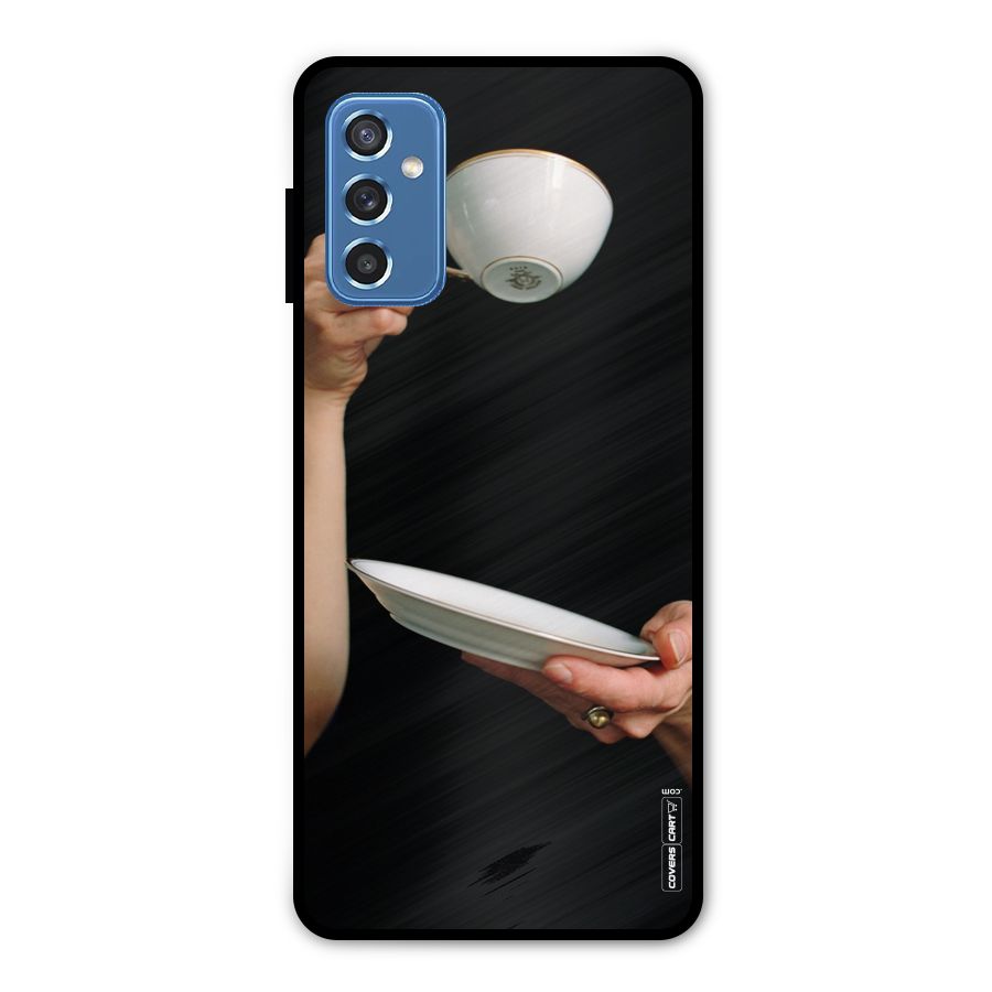 Classic Tea Cup Metal Back Case for Galaxy M52 5G