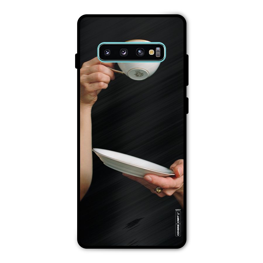 Classic Tea Cup Metal Back Case for Galaxy S10 Plus